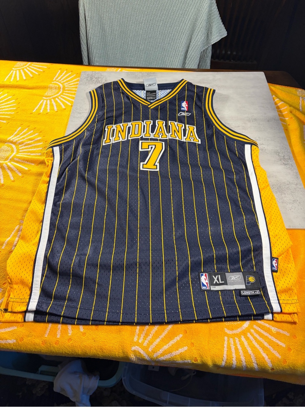 *Boys NBA Reebok VTG Jermaine O'Neal #7 Indiana Pacers Jersey Size XL